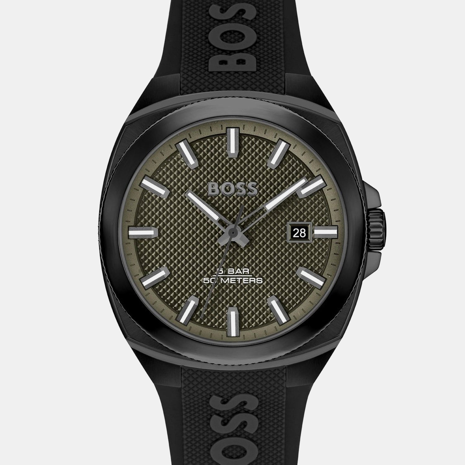 Walker Men Quartz Green Dial Analog Silicone Watch 1514140
