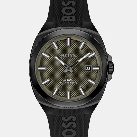 Walker Men Quartz Green Dial Analog Silicone Watch 1514140