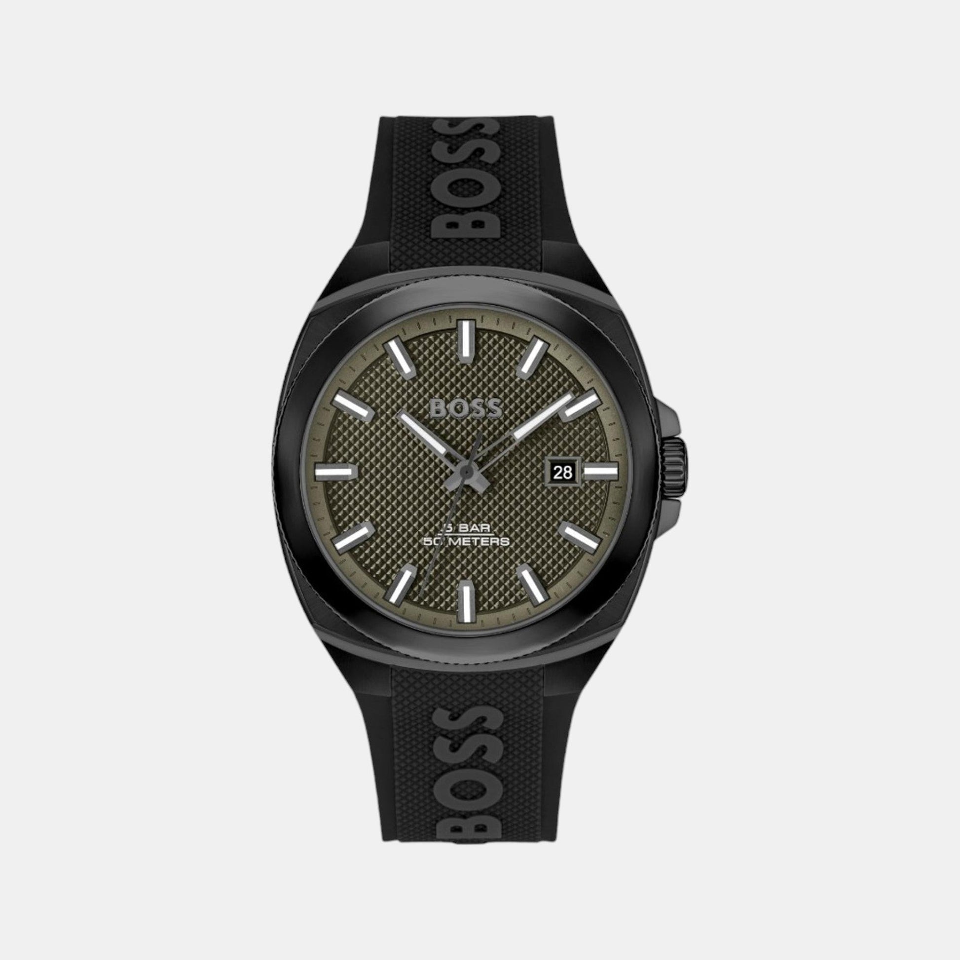 Walker Men Quartz Green Dial Analog Silicone Watch 1514140