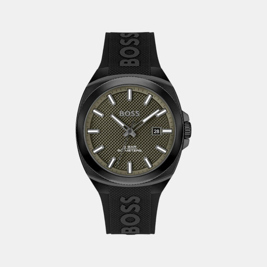 Walker Men Quartz Green Dial Analog Silicone Watch 1514140