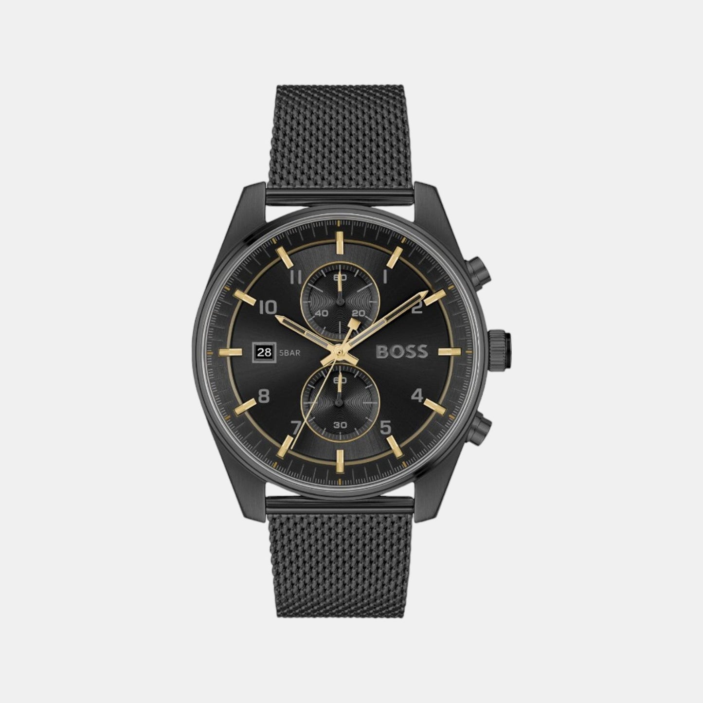Skytraveller Men Quartz Black Dial Chronograph Stainless Steel Watch 1514150