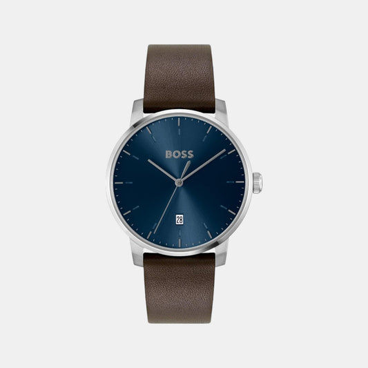 Dean Men Quartz Blue Dial Analog Leather Watch 1514160