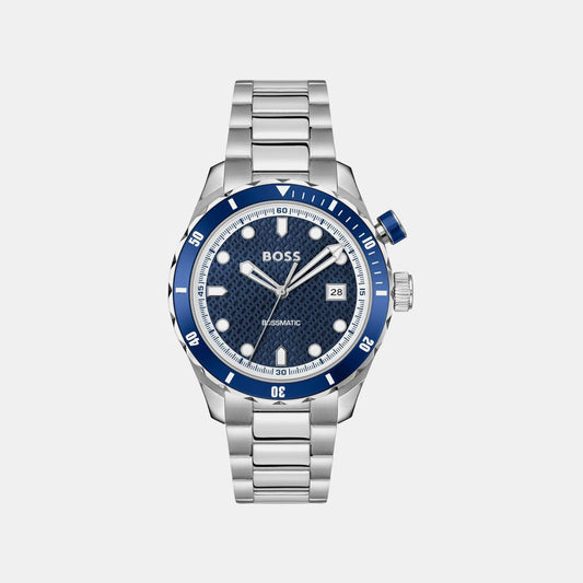 Bossmatic Men Automatic Blue Dial Analog Stainless Steel Watch 1514177