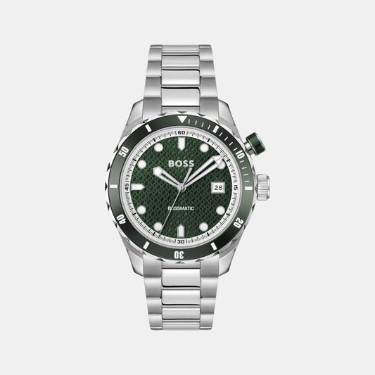 Bossmatic Men Automatic Green Dial Analog Stainless Steel Watch 1514178