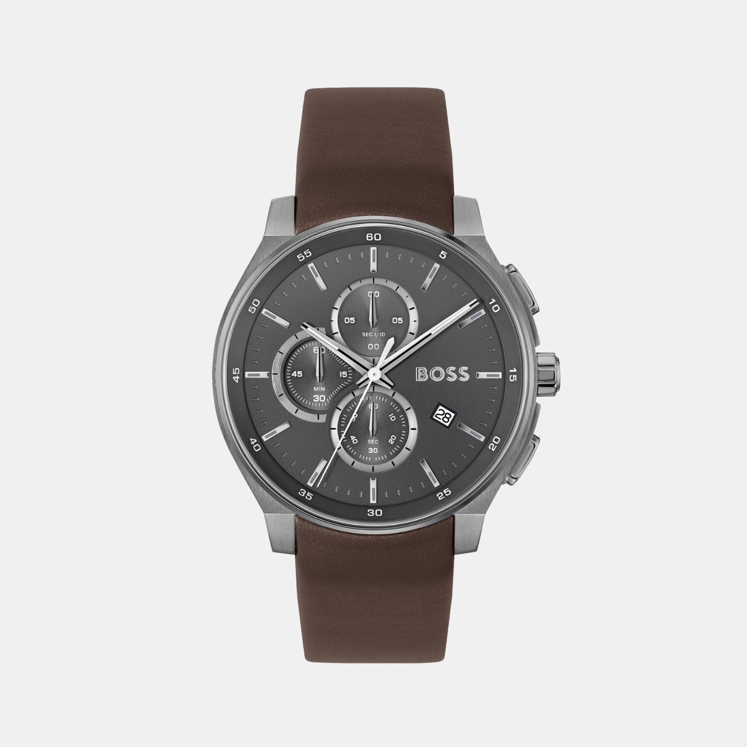 Peak 2.0 Men Quartz Grey Dial Chronograph Leather Watch 1514187