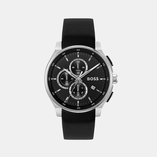 Peak 2.0 Men Quartz Black Dial Chronograph Leather Watch 1514188