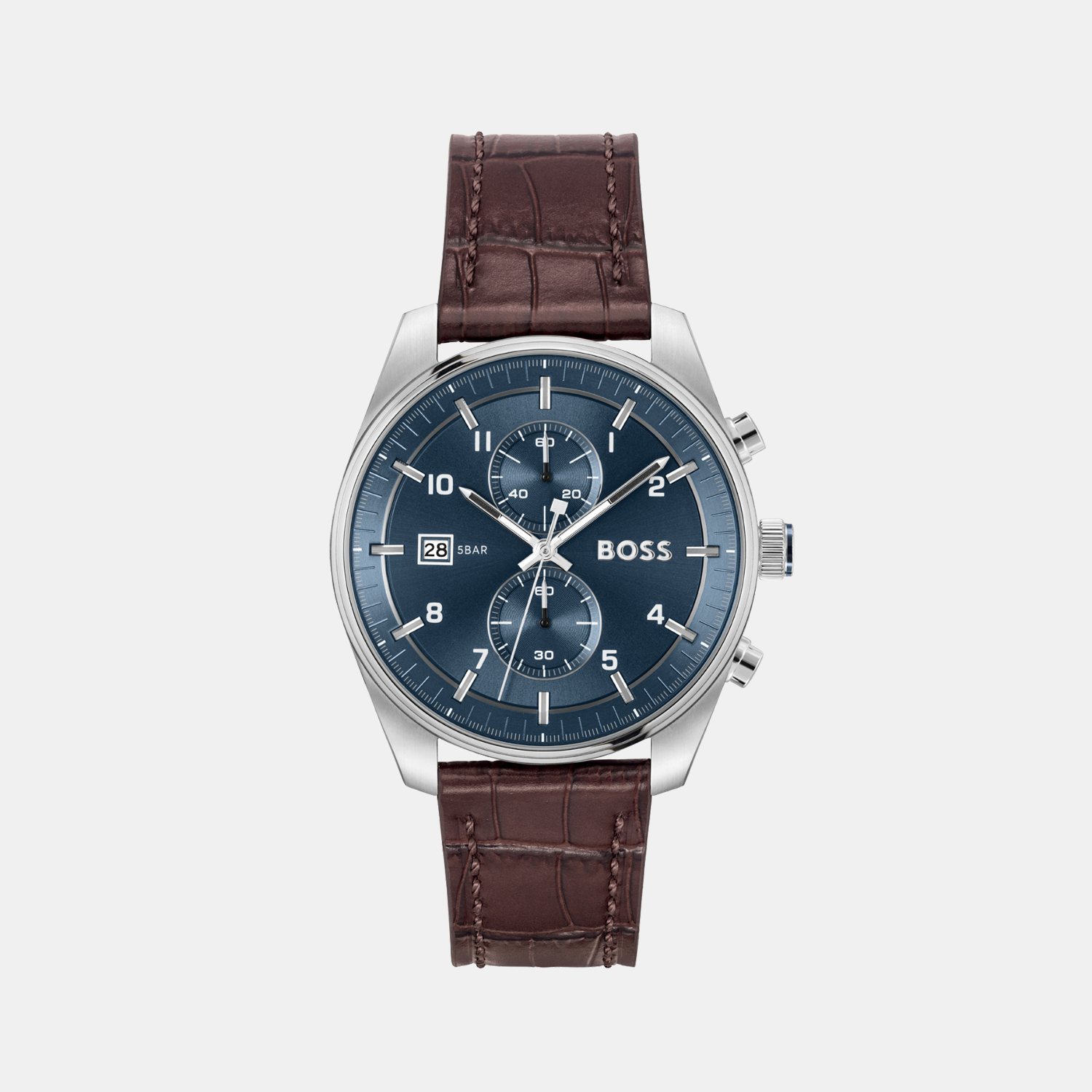 Skytraveller Men Quartz Blue Dial Chronograph Leather Watch 1514194