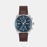 Skytraveller Men Quartz Blue Dial Chronograph Leather Watch 1514194