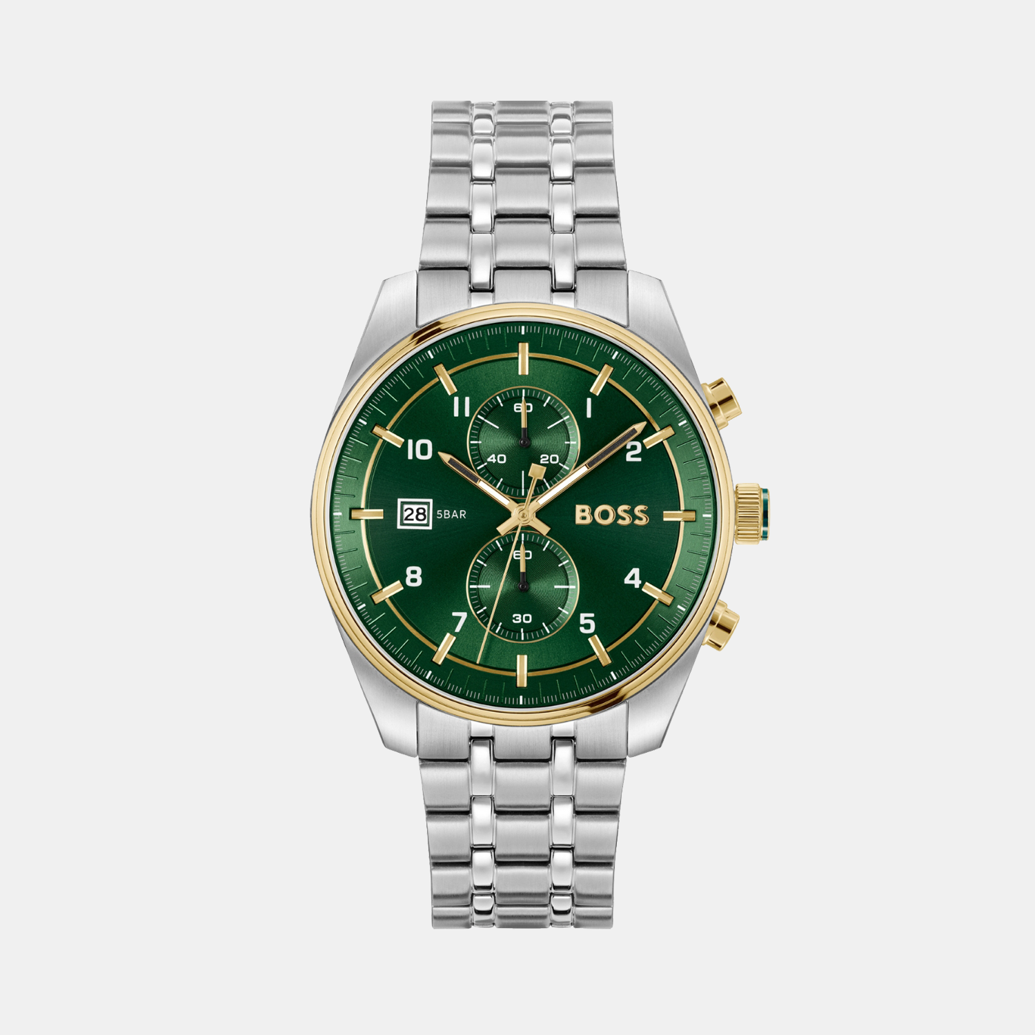 Skytraveller Men Quartz Green Dial Chronograph Stainless Steel Watch 1514195