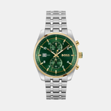 Skytraveller Men Quartz Green Dial Chronograph Stainless Steel Watch 1514195