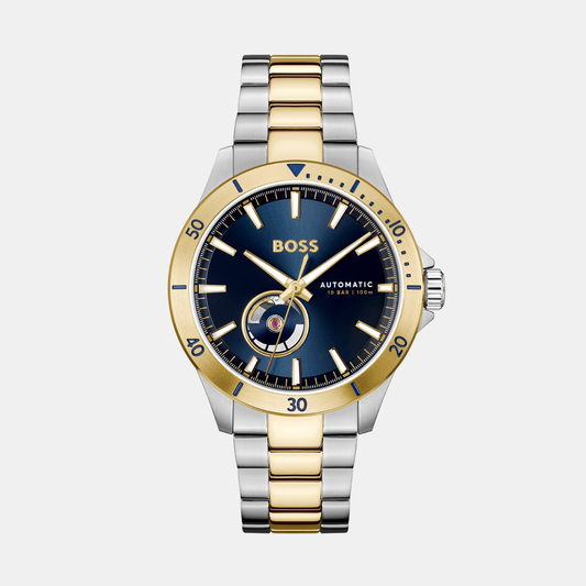 Troper Men Automatic Blue Dial Analog Stainless Steel Watch 1514201