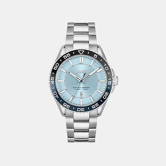 Runner 3H Men Quartz Blue Dial Analog Stainless Steel Watch 1514207