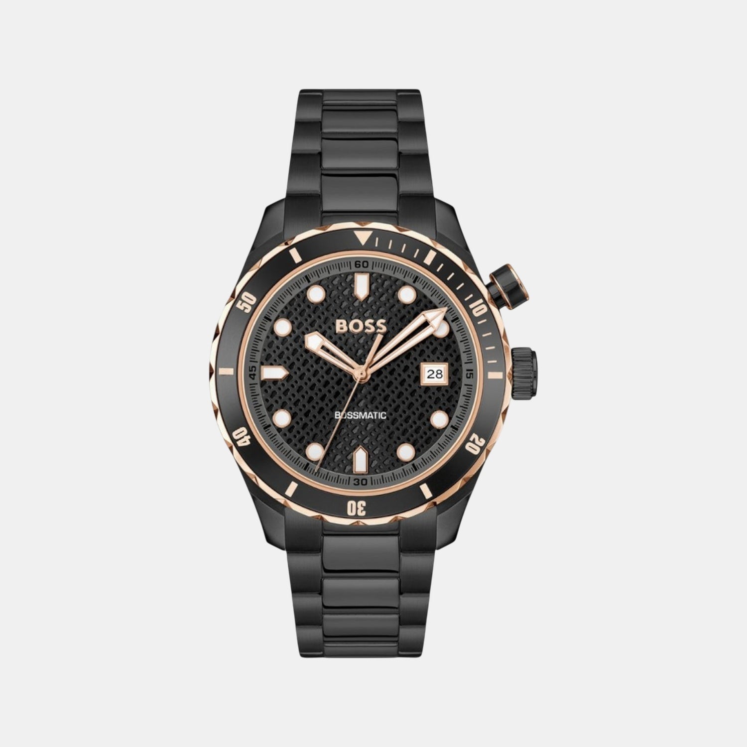 Bossmatic Men Automatic Black Dial Analog Stainless Steel Watch 1514215