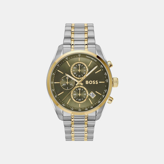 Grand Prix 44 Men Quartz Green Dial Chronograph Stainless Steel Watch 1514227