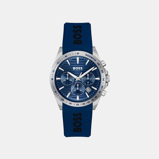 Strike Men Quartz Blue Dial Chronograph Silicone Watch 1514239