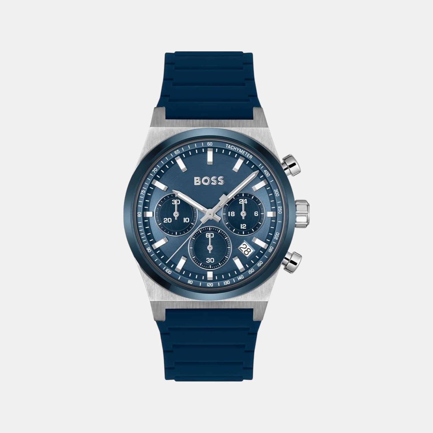 Candor Chrono Men Quartz Blue Dial Chronograph Silicone Watch 1514243