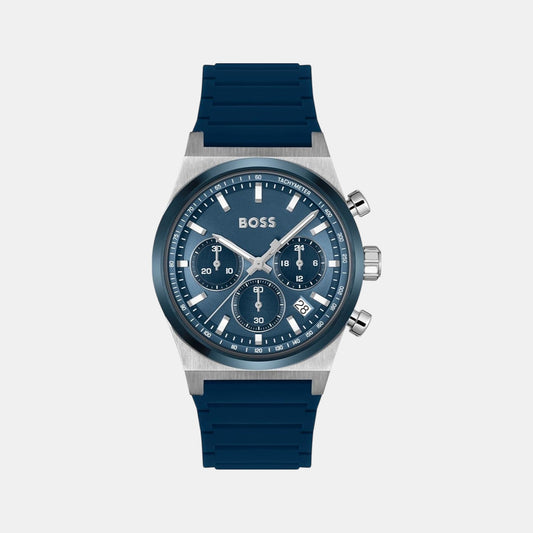 Candor Chrono Men Quartz Blue Dial Chronograph Silicone Watch 1514243