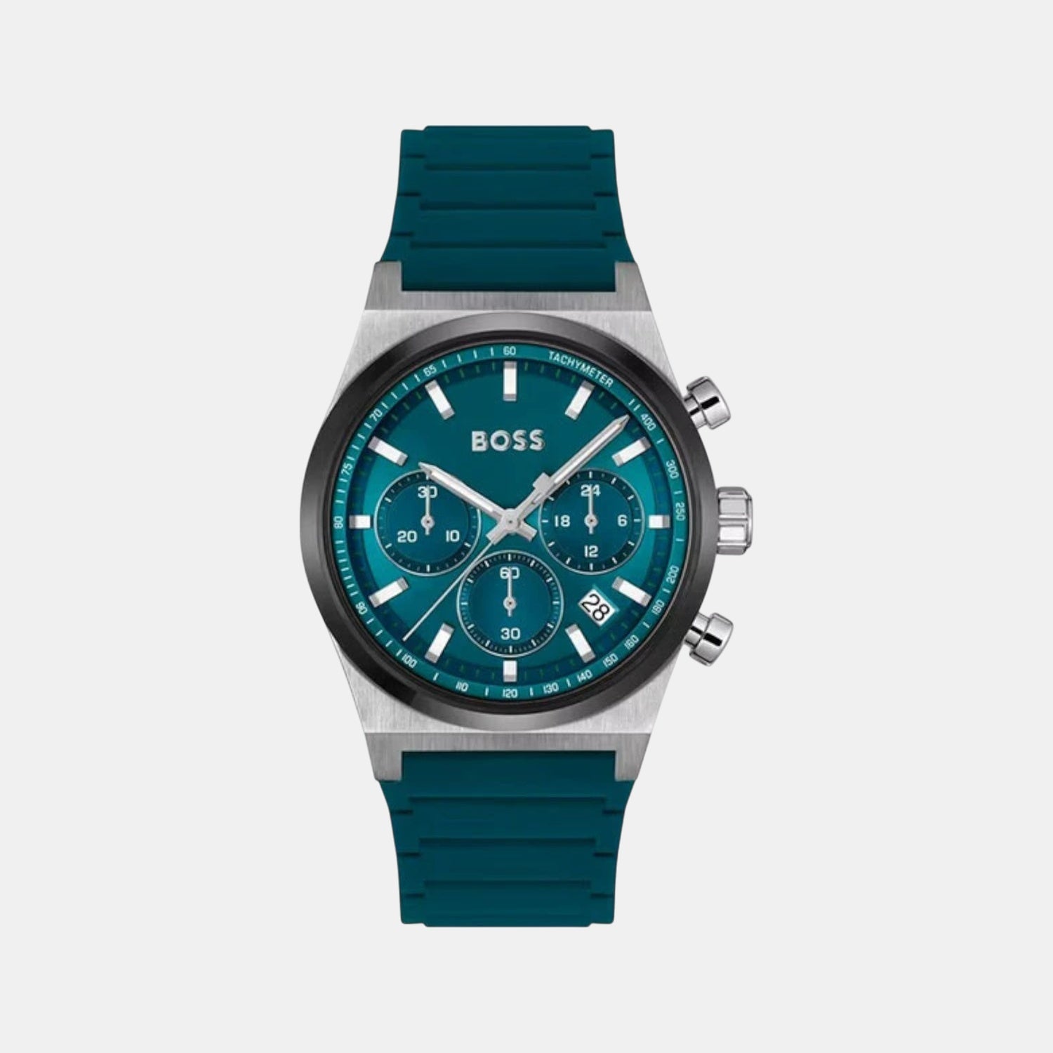 Candor Chrono Men Quartz Green Dial Chronograph Silicone Watch 1514244