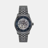 Principle Skeleton Men Automatic Blue Dial Analog Stainless Steel Watch 1514254