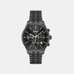 Avery Men Quartz Black Dial Chronograph Stainless Steel Watch 1514256