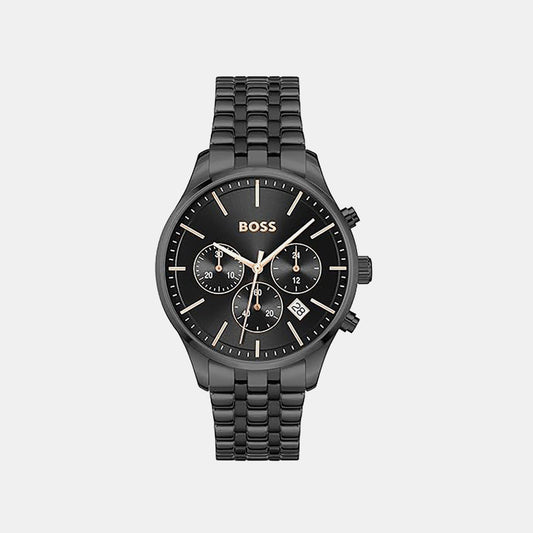 Avery Men Quartz Black Dial Chronograph Stainless Steel Watch 1514256