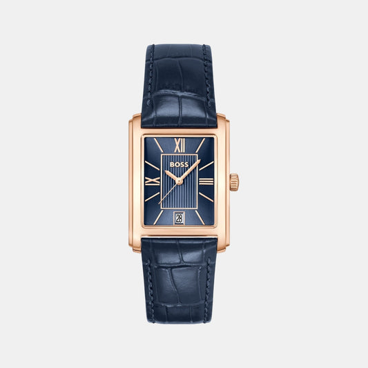 Principle Dress Men Quartz Blue Dial Analog Leather Watch 1514281