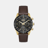 Tourmaster Men Quartz Black Dial Chronograph Leather Watch 1514285