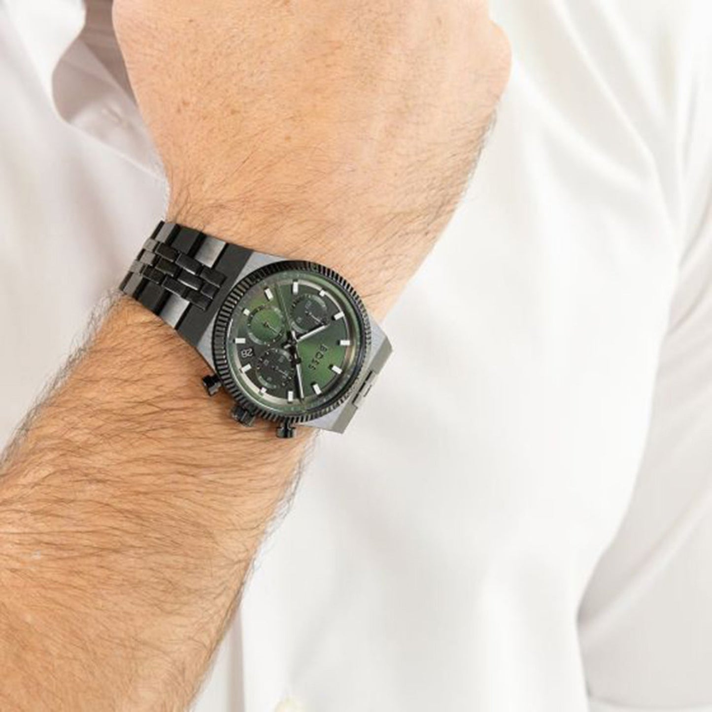 Candor Men Quartz Green Dial Chronograph Stainless Steel Watch 1514308