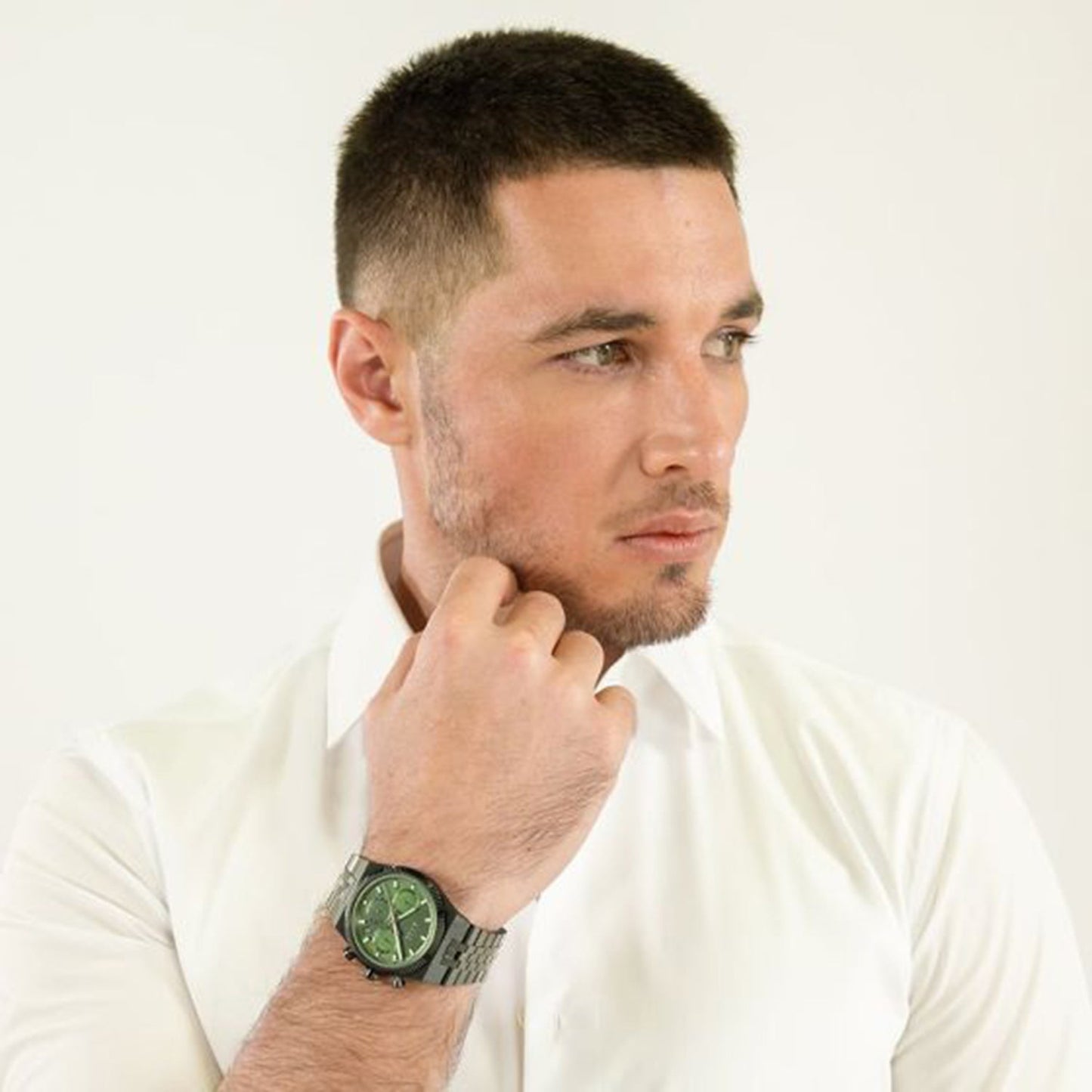 Candor Men Quartz Green Dial Chronograph Stainless Steel Watch 1514308