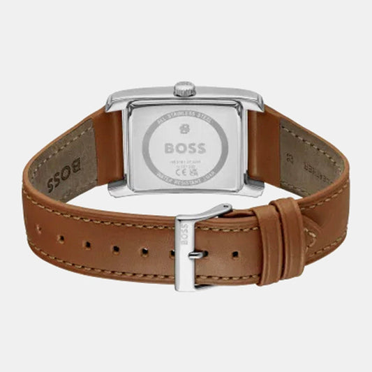 Principle Dress Men Quartz Silver Dial Multi-Function Leather Watch 1514316