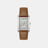 Principle Dress Men Quartz Silver Dial Multi-Function Leather Watch 1514316