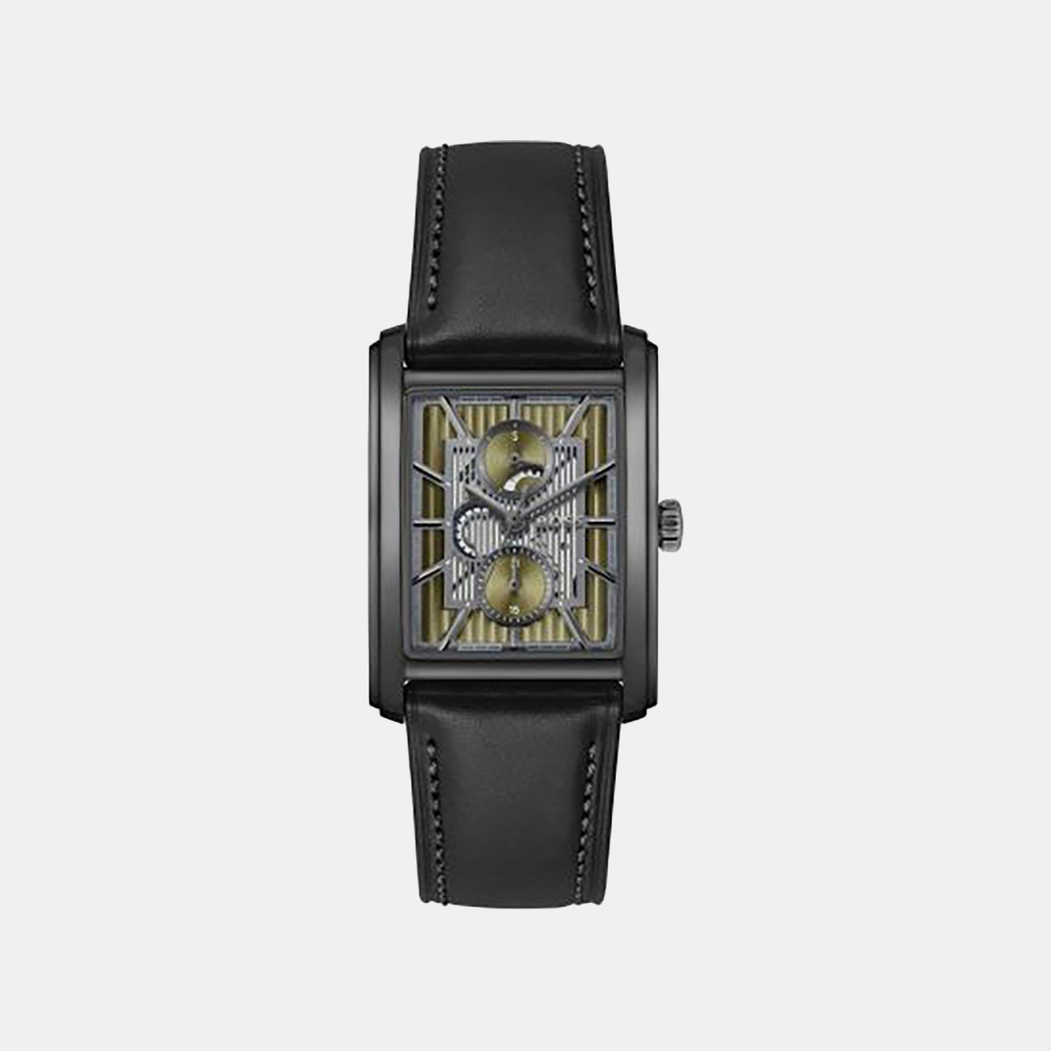 Principle Dress Multi Men Quartz Green Dial Multi-Function Leather Watch 1514317