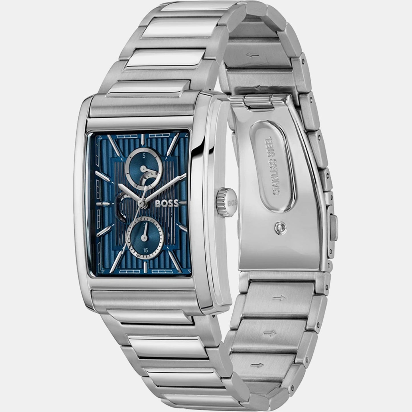 Principle Dress Men Quartz Blue Dial Multi-Function Stainless Steel Watch 1514318