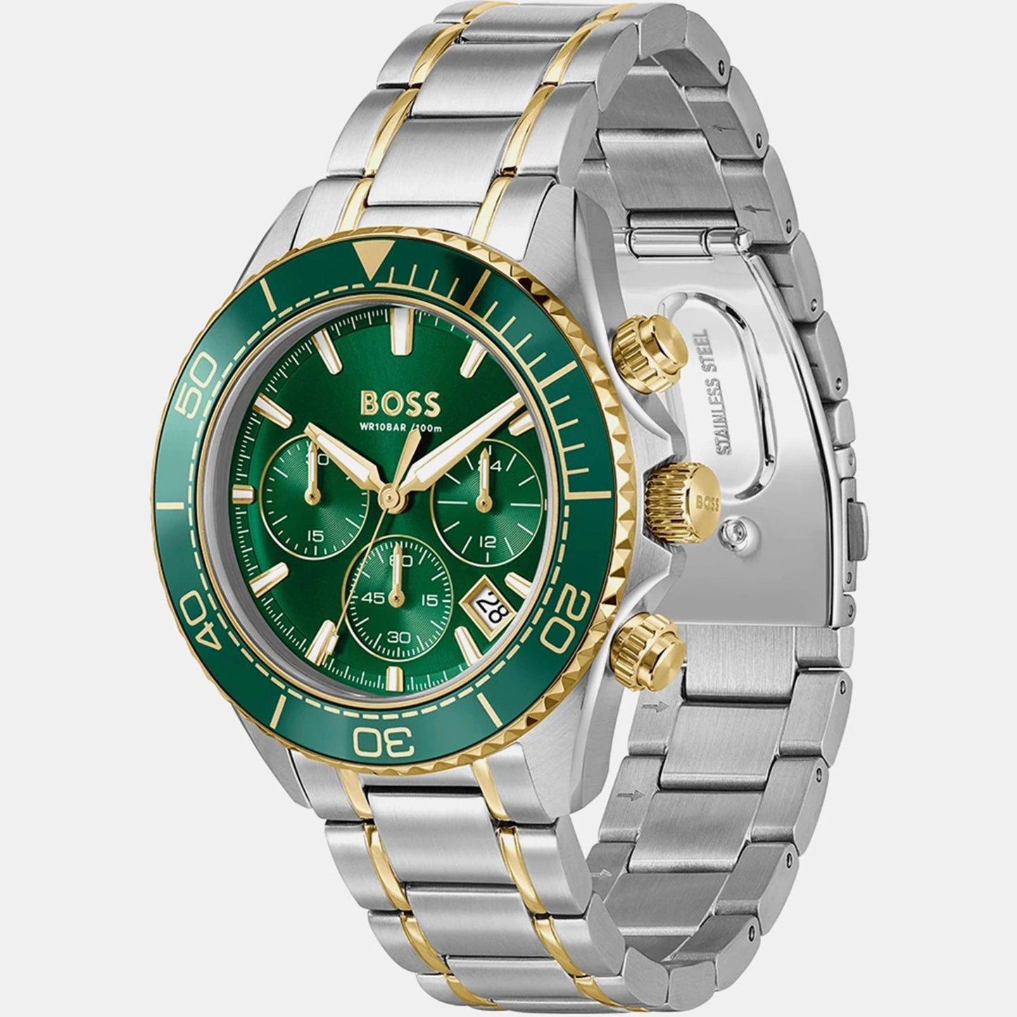 Sealiner Men Quartz Green Dial Chronograph Stainless Steel Watch 1514325