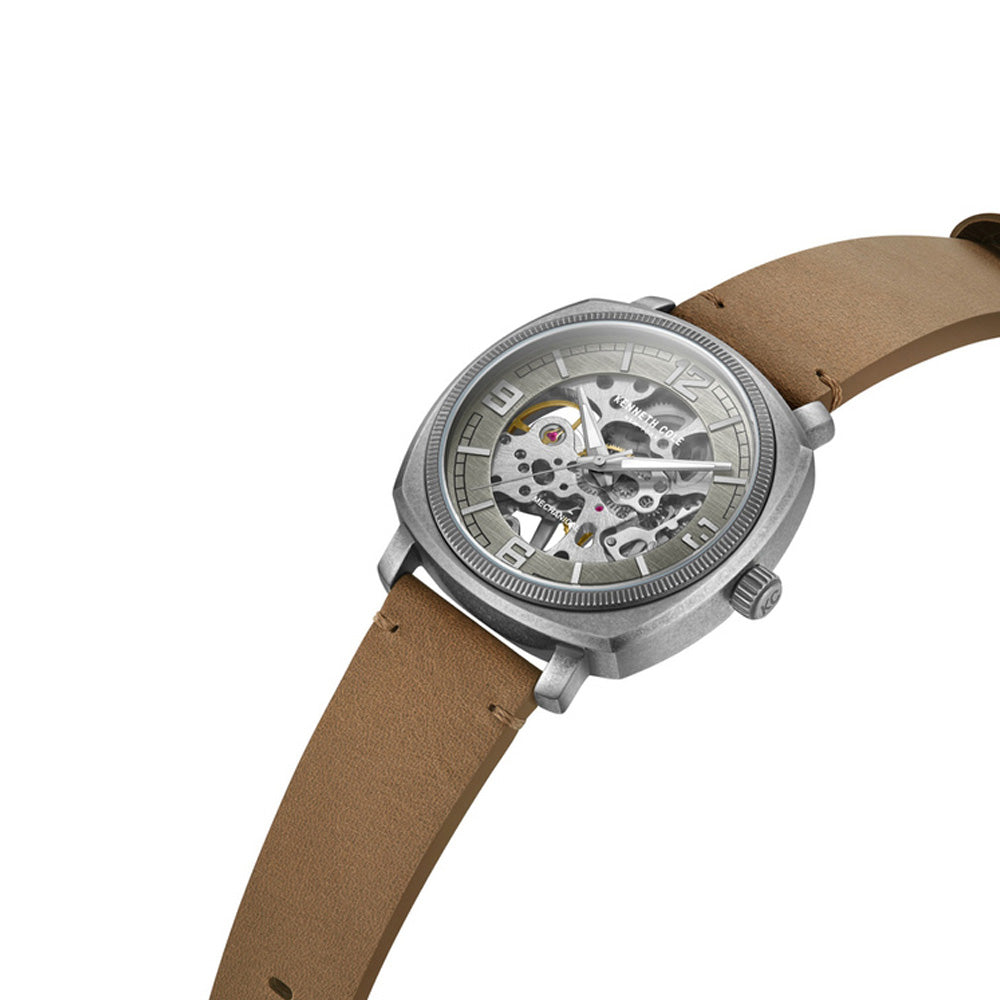 Kenneth Cole Silver Dial Analog Mechanical Hand Wound Watch for Men