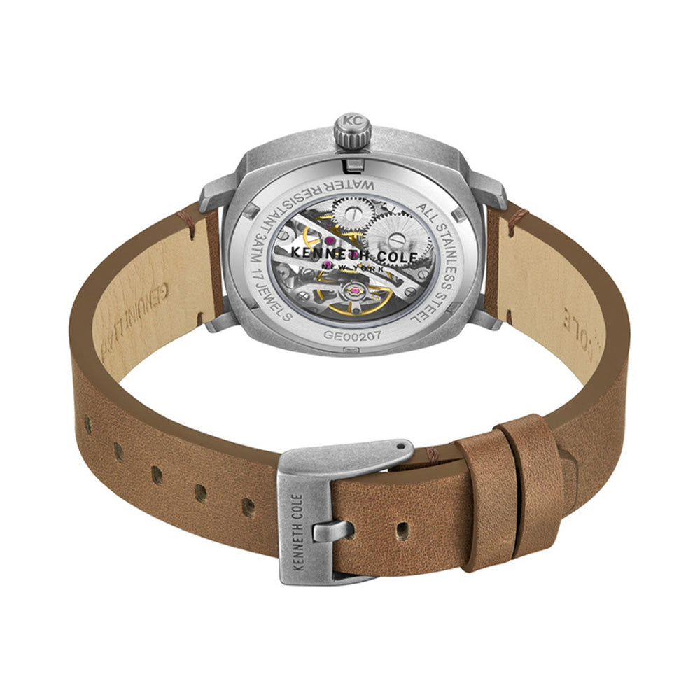 Kenneth Cole Silver Dial Analog Mechanical Hand Wound Watch for Men