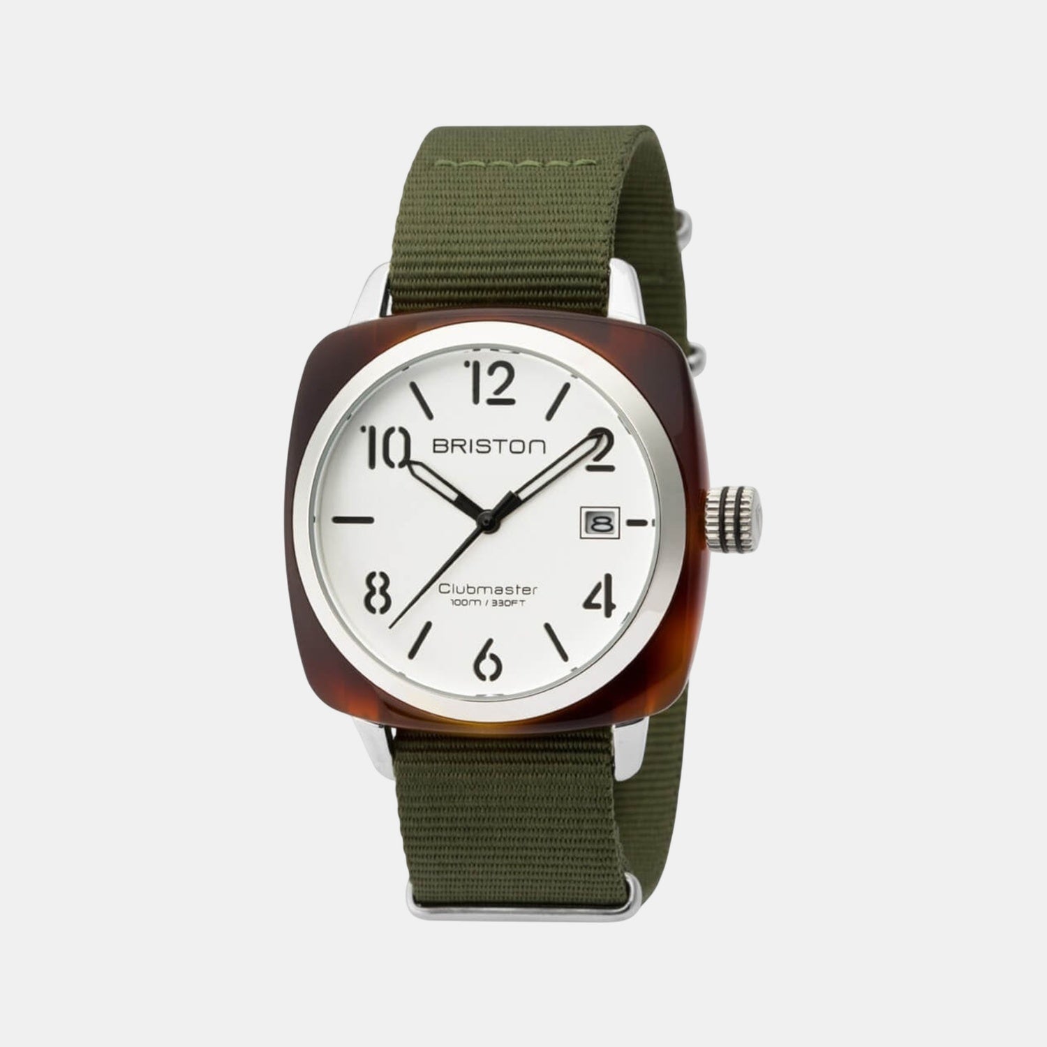 Clubmaster Classic Unisex Quartz White Dial Analog NATO Watch 16240.SA.T.2.NGA