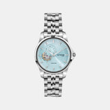 Men Automatic Blue Dial Analog Stainless Steel Watch 166-M11701