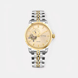 Men Automatic Gold Dial Multi-Function Stainless Steel Watch 166-M20904