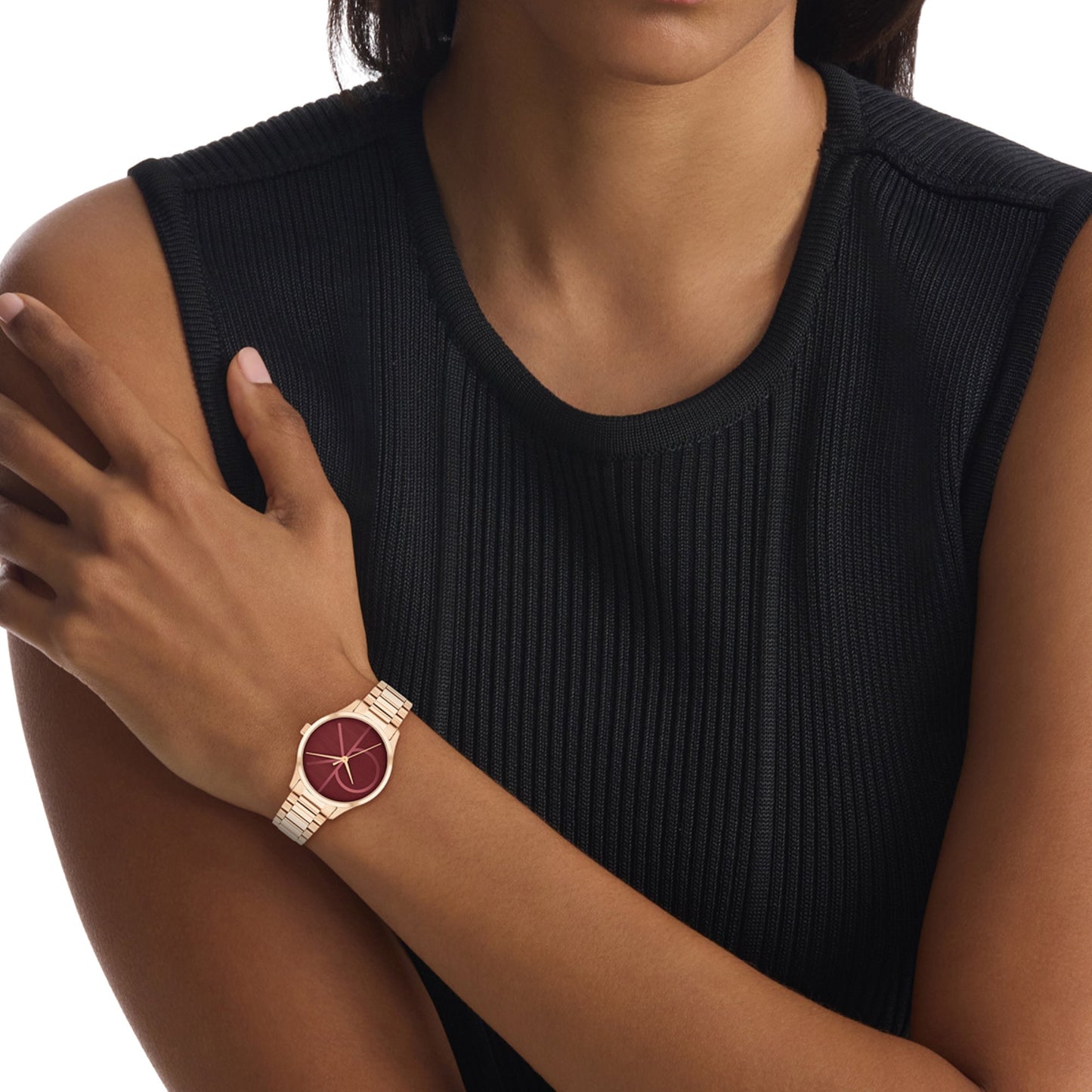 Iconic Unisex Quartz Red Dial Analog Stainless Steel Watch 25200347
