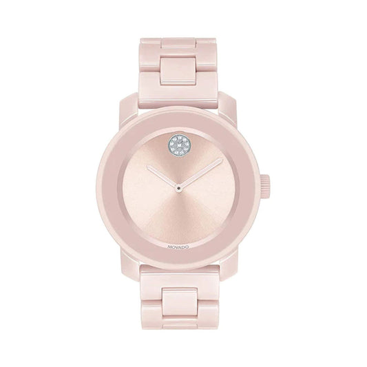 Movado Bold 3600804 Blush Ceramic Steel Case Women's