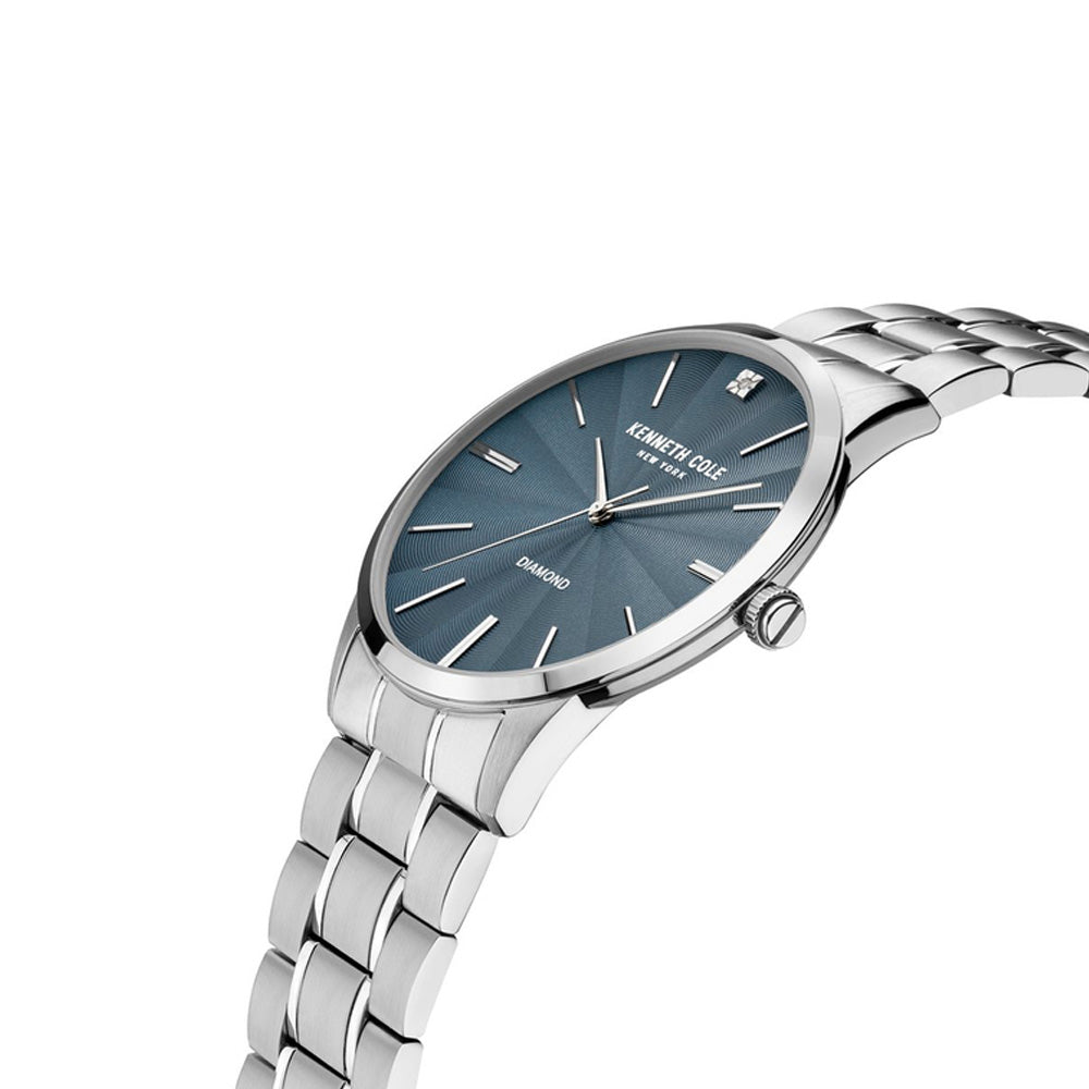 Kenneth Cole Blue Dial Stainless Steel Strap Watch For Men