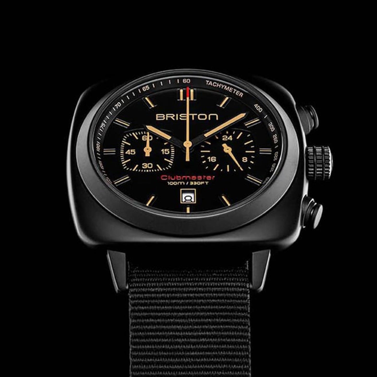 Clubmaster Sport Men Quartz Black Dial Chronograph NATO Watch 18142.PBAM.BS.4.NB