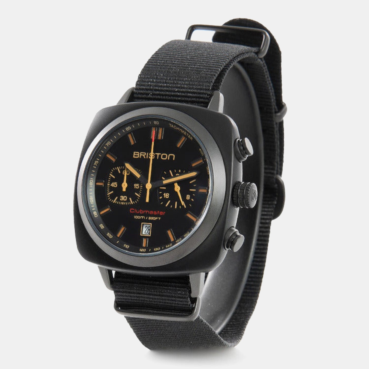 Clubmaster Sport Men Quartz Black Dial Chronograph NATO Watch 18142.PBAM.BS.4.NB