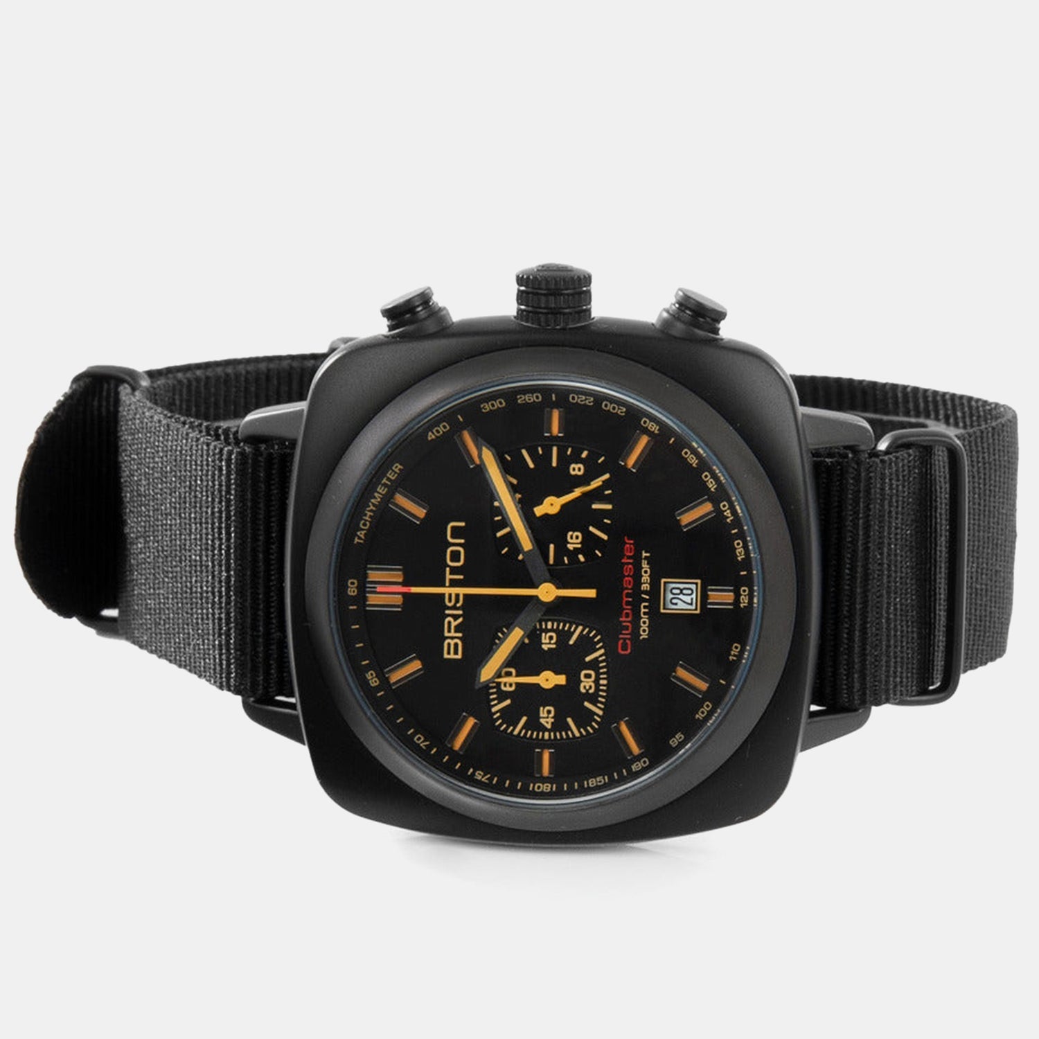 Clubmaster Sport Men Quartz Black Dial Chronograph NATO Watch 18142.PBAM.BS.4.NB