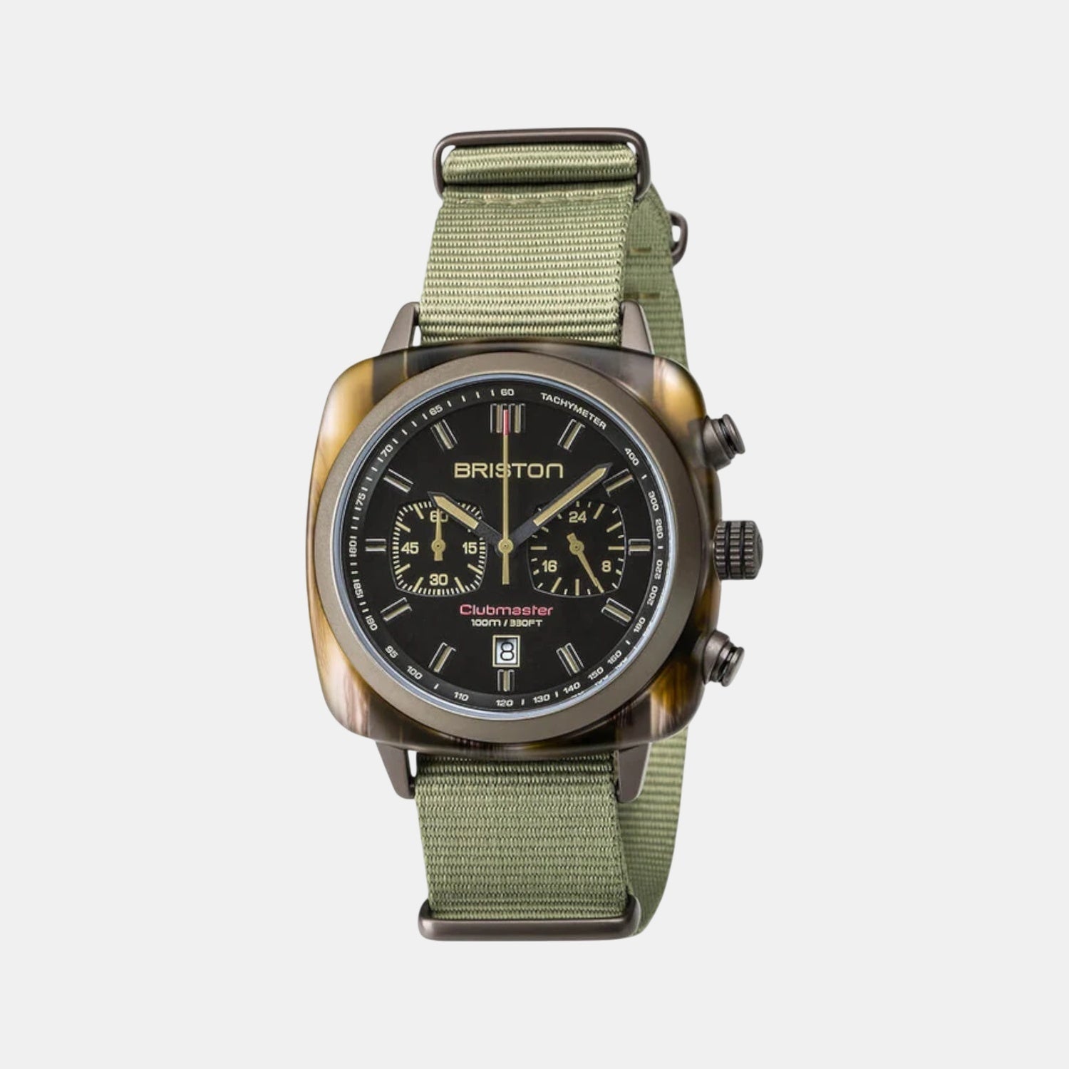 Clubmaster Sport Men Quartz Black Dial Chronograph NATO Watch 18142.PKAM.TJS.19.NJ