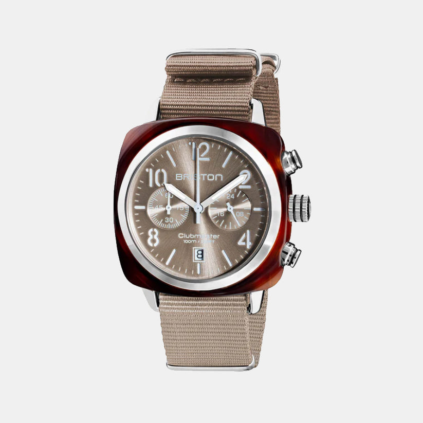 Clubmaster Classic Men Quartz Grey Dial Chronograph NATO Watch 19140.SA.T.30.NT