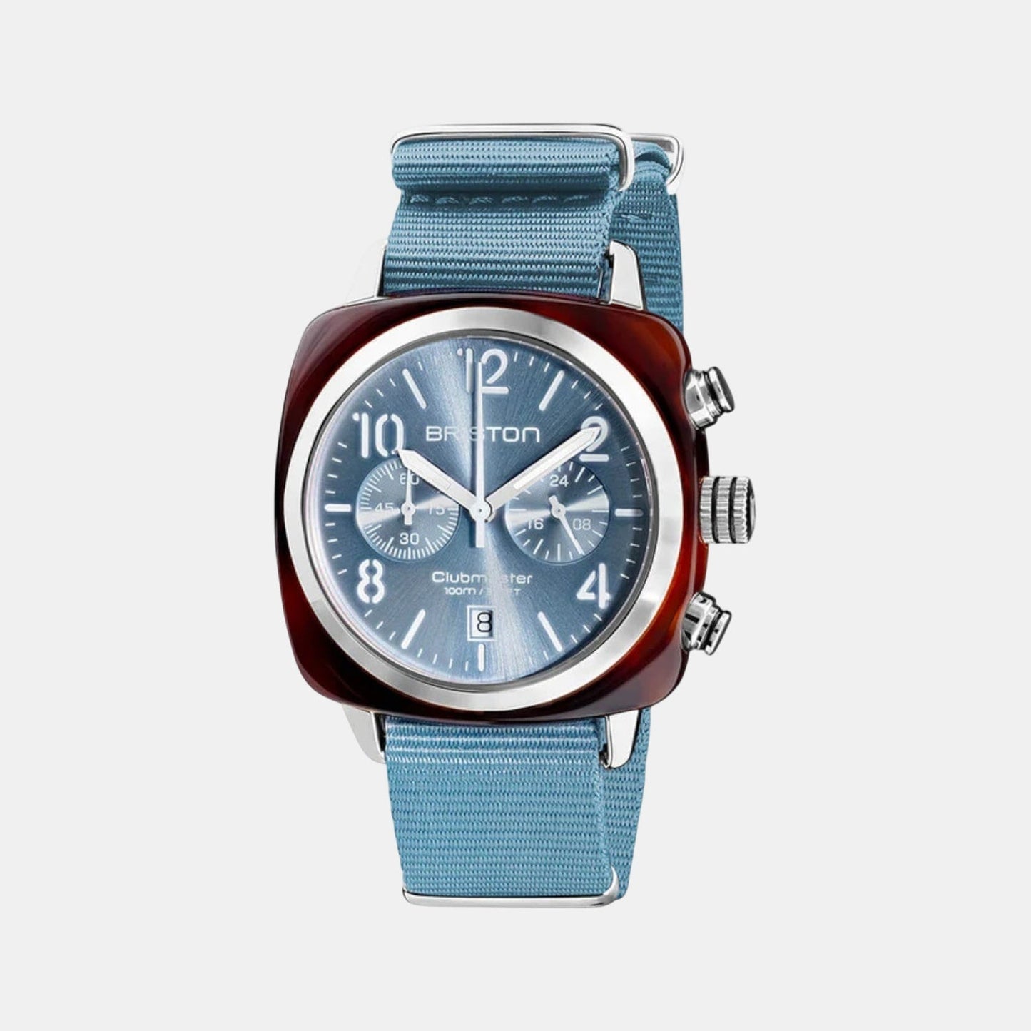 Clubmaster Classic Unisex Quartz Blue Dial Chronograph NATO Watch 19140.SA.T.25.NIB