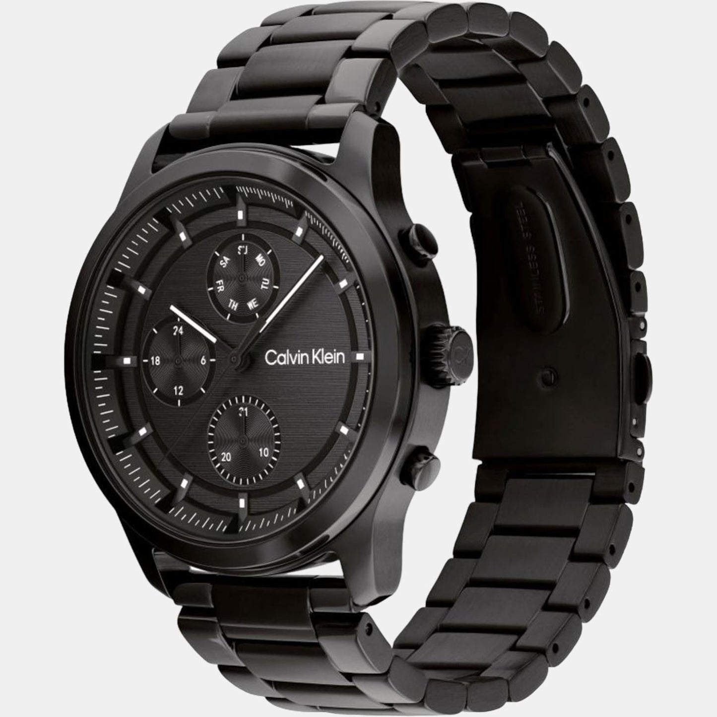 Sport Men Quartz Black Dial Chronograph Stainless Steel Watch 25200209