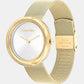 Twisted Bezel Women Quartz Silver Dial Analog Mesh Watch 25200150